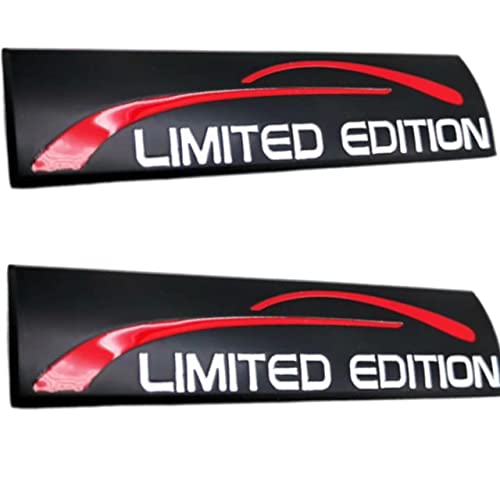 Image of 2X Black /Limited Edition Logo Emblem 3D Metal Decal Auto Rear Side Fender Trunk Sport Badge Sticker (Chrome) (Black)