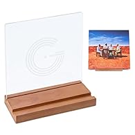 Display the artwork of the album you are Now Playing and really bring your music to life Crystal clear shatterproof acrylic back panel will keep your LP or album cover protected and supported Solid wood base with non-slip rubber feet for maximum surf...