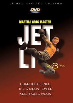 DVD Martial Arts Master Jet Li: Born to Defence/The Shaolin Temple/Kids From Shaolin [DVD] [Chinese] Book