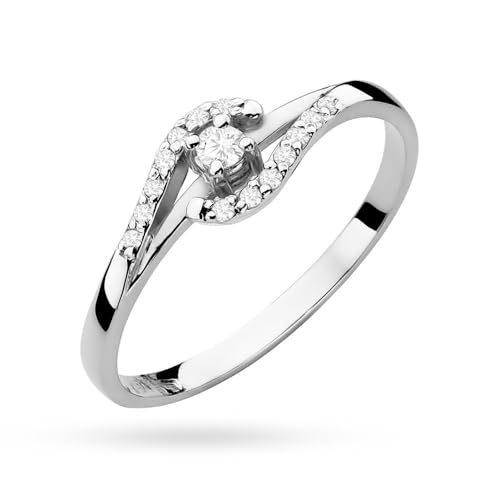Bague en or blanc et diamant 0.11 carats MARKO pour femme
