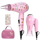 Terviiix Mini tragbarer Reise-Haartrockner, kleiner leichter Föhn, 1000 W kompakter...
