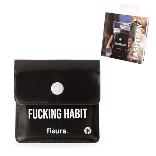 Fisura – Posacenere tascabile pieghevole “F*cking habit”. Perfetto per auto,