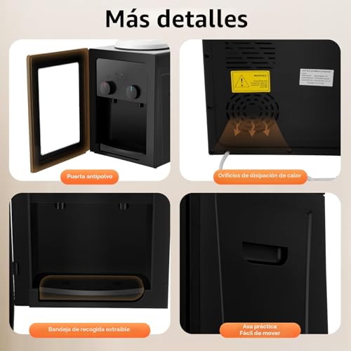 Miniatura 6 de Charocean Dispensador De Agua Con Función De Refrigeración Y Calefacción, Dispensador De Agua Eléctrico Con Grifo, Temperatura De Calentamiento De 85 95 , Ideal Para Uso Doméstico Y En Pequeñas