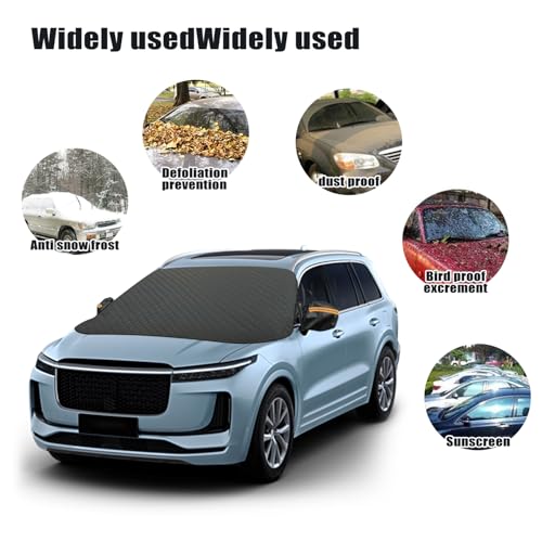 Image of Car Front Cover, Windshield Cover with Magnetic Edges, Available All Seasons, Frost and Snow, Fallen Leaves, dust, Sunshade, for Cars, SUVs, RVS, Vans and Trucks (64 * 49in)