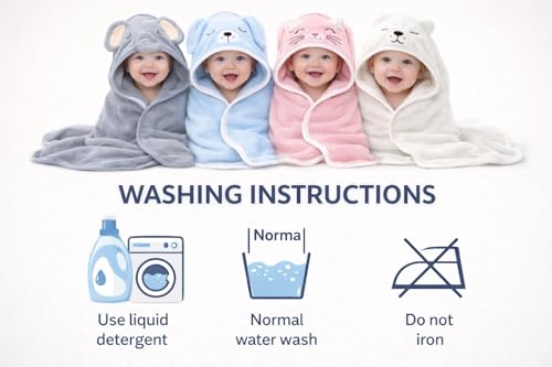 Image of First Kick Ultra Soft Hooded Baby Bath Towel, Premium Absorbent Quick Dry Newborn Towel, Gentle on Skin, Infant Bath Towel for 0-2 Years, Baby Boys & Girls, Large Size