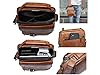 Hjkiopc Sacoche Bandoulière Cuir Sacoche Homme Sacs à Bandoulière Vintage Shoulder Bag Business Cartable Besace pour Portable pour Voyage, Randonnée et Travailler (Brun-1) #5