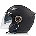 ABDOMINAL WHEEL Caschi Jet Bluetooth Moto,Casco Mezzo Moto con Doppia Visiera Parasole,Omologato ECE 22-05 Scooter Chopper Skateboard Ciclismo Gioventù Uomo Donna Casco 53~60cm