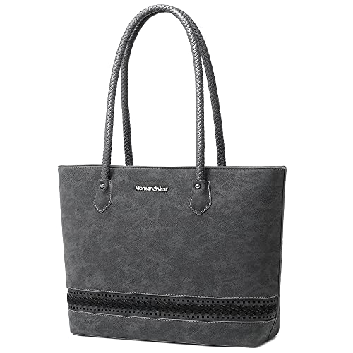 Image of Montana West Woven Tote Bags for Women Purses and Handbags with Back Zipper Pocket