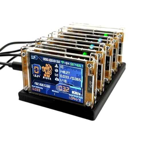 BTCLOT 5X NMMiner Pro+ Bitcoin Mining 1030KH/s Hashrate Acrylic Case Miner with 5 Slots Stand 2.8 Inch Smart Display Bitcoin Crypto Solo Lottery Miner