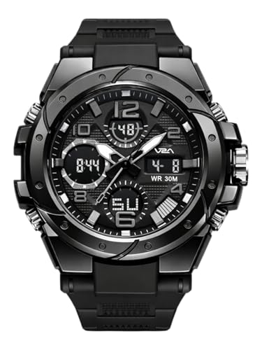 Image of V2A Styrke 5110 Analog Digital Watch for Men | Hybrid Multi Display Dial | Alarm Stopwatch Day Date 12 /24 Hr | TPU Strap | 30M Water Resistant