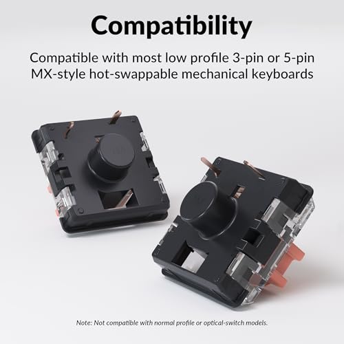 Image of Keychron Low Profile Silent Red Switches - 110 PCS Pre-Lubed Linear Mechanical Keyboard Switch Set, 40gf Actuation Force, Hot-Swappable, SMD-LED Compatible, Dustproof Wall, Soft Rebound
