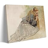 Albert Edelfelt - Póster de María Magdalena arrodillada, estudio para Cristo y María Magdalena (1890), obras de arte impresas en lienzo, decoración de hogar, decoración para el hogar