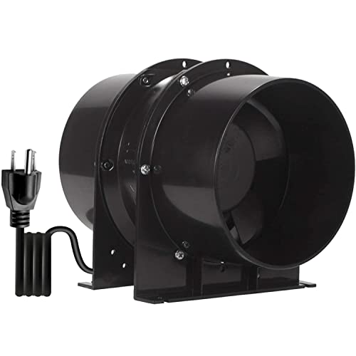 【最新型】ダクトファン OOPPEN 軸流ファン 風量333㎥/h ダクト用換気扇 150mm 中間取付 100-120V対応 ブラック HA1751B1HL [メーカー１年保証] (φ150mm)