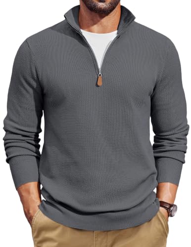 Pull col roulé zippé homme gris foncé XL pour ne plus choisir entre confort et style