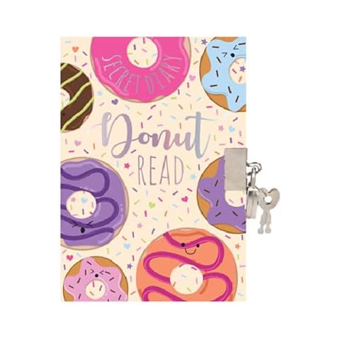 Sixstore A6 Undated Girls Top Secret Diary with Lock and Key (Donut) Cover
