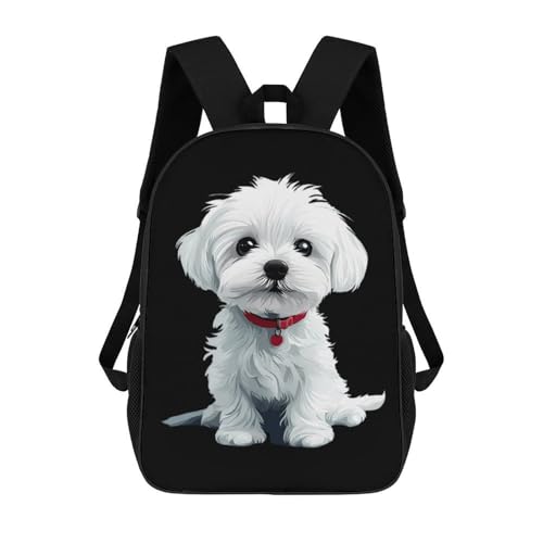 Polar Fleece Maltese Dog Cute Puppy Unisex Backpack 17