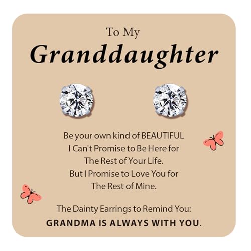 Limerencia G23 Titanium Screw Backs Earrings White Cubic Zirconia Studs 20G Hypoallergenic Piercing Post Studs First Holy Communion Gifts for Girls Sensitive Ears