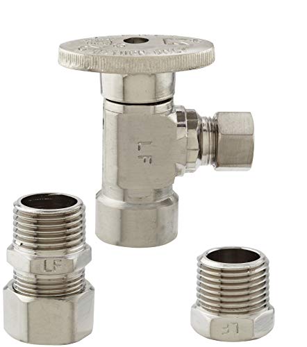 Plumb Pak K2048ABNLF Quarter Turn Angle Valve, Brushed Nickel