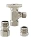 Keeney K2048ABNLF 1/2-Inch FIP by 5/8-Inch O.D. or 3/8-Inch FIP by 3/8-Inch O.D. Lead Free Quarter Turn Angle Valve, Brushed Nickel