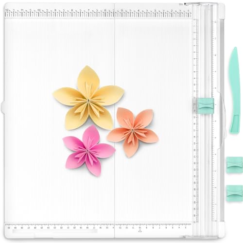 Scoring Board, Paper Scoring Board and Trimmer Measurements 12\'\' x12\'\' Score and Fold Tool for Card Making Paper Crafts