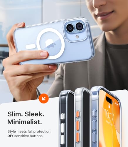 Image of TORRAS Magnetic Shockproof for iPhone 17 case with Camera Control, [12FT Military Grade Drop Protection][Fit for MagSafe], Transparent Anti-Fingerprint & Soft Touch Case for iPhone 17, Crystal Clear