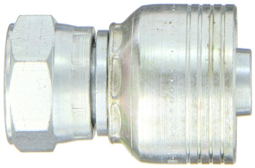Aeroquip 1B12BF12 Carbon Steel Global TTC12 (Thru the Cover) Crimp Hose Fitting JIS Female Swivel Fitting , Straight, 3/4" Hose ID, 3/4" Pipe Size - Thumbnail 2