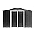 Ball & Cast 10×12 FT Outdoor Storage Shed,Metal Waterproof Tool Sheds with Lock and Key,Heavy-Duty Sheds Unit W/Doors and Vents,Galvanized Steel Garden House for Storing Bicycles,Barbeques,Black