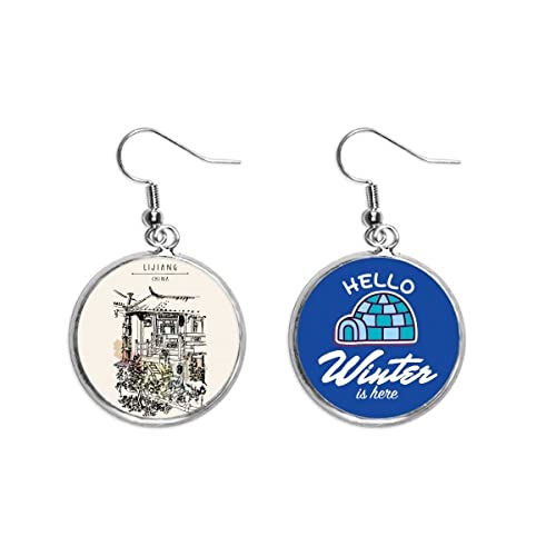 Pendientes de hielo de Dali joyas artesanales de diseño exclusivo inspirado en China