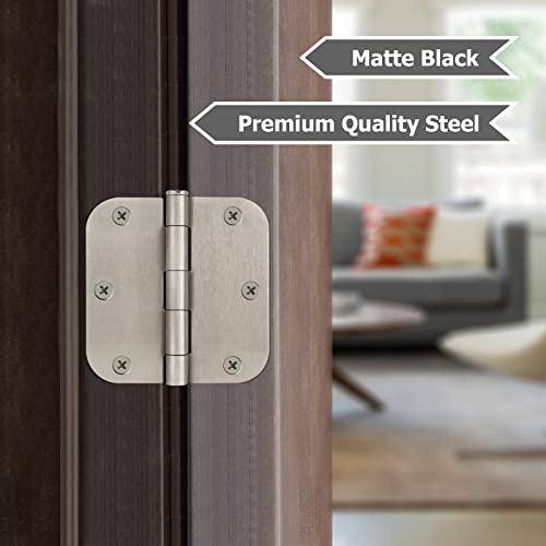 Egofine Door Hinges 12 Pack Satin Nickel Door Hinges, 3.5" X 3.5" Interior Door Hinges With 5/8" Radius Corners #TOP4