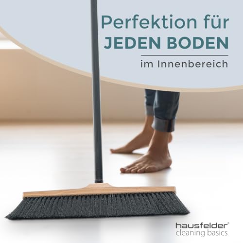 Hausfelder Besen mit Stiel 40 cm breit, Zimmerbesen und Saalbesen innen, weiche Borsten, Staubbesen Indoor – Bild 6