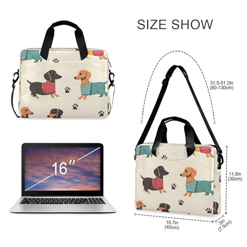 Maletín para portátil con diseño de huella de perro, 13-15.6 pulg miniatura 4