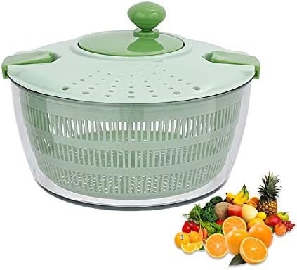 JARNAR Salad Spinner - Green Salad Spinner Large - 4.2L Lettuce Spinner for Vegetable wash, Lettuce Dryer with Drain, Bowl, Colander and no BPA - Multi-Functional Kitchen Helper for Fruits Washing