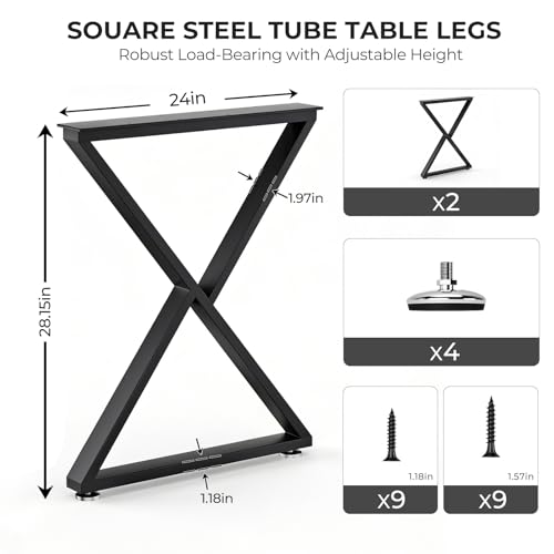 Heavy Duty Z Shape Metal Table Legs, Replacement Legs for Dining Table — view 2