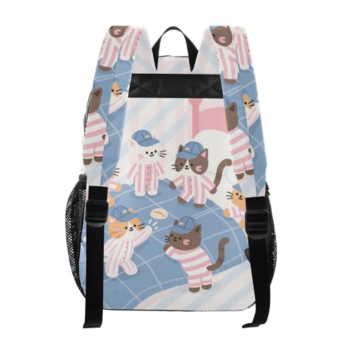 Cartoon Cute Cats Pyjama Party Clear Backpack School Clear Book Bag For Adults Transparent PVC Back Pack3