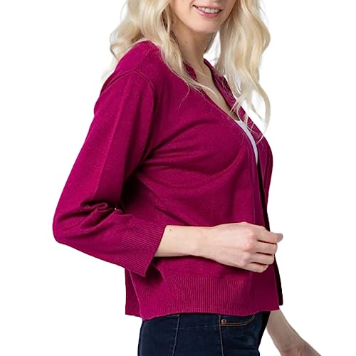 Image of Bolero Cropped Cardigans Shrugs for Women - 3 /4 Sleeve Open Front Cover up for Dresses