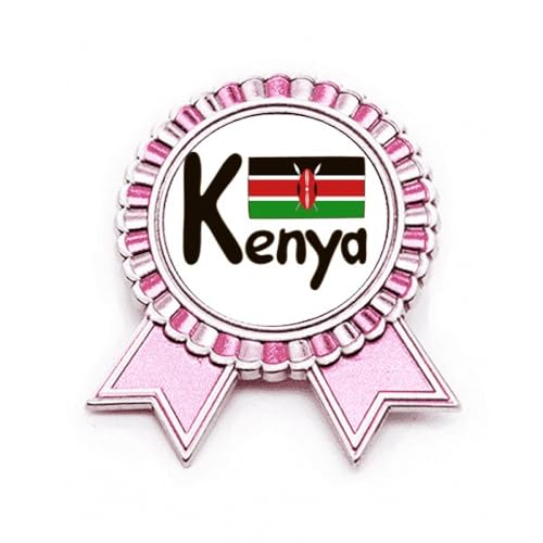 Broche drapeau du Kenya motif noir rose pour vos soirées et cérémonies
