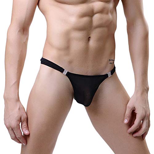 Men's 3in1 Sexy Cooling Anti-Smell Brief Breathable Thong See Though Underwear Underpant for Boyfriend Husband (3 Colors Packe)4