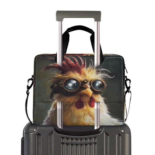 Maletín laptop vintage con diseño de cabeza de pollo miniatura 2