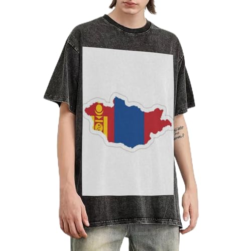 T-shirt Mongolie homme en coton premium effet délavé et coupe vintage
