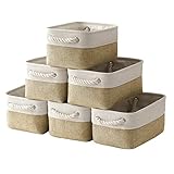 TheWarmHome Storage Basket for Shelves - 12x8x5.2 inch Small 6 Pack Collapsible Storage Bin for Closet with Handles, Fabric Storage Cubes for...