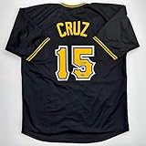 Facsimile Autographed Oneil Cruz Pittsburgh Black Reprint Laser Auto Baseball Jersey Size Men's XL
