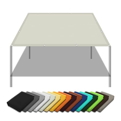 Taud de soleil rectangulaire 2.1x4.5m blanc cassé de haute qualité en polyester - 2