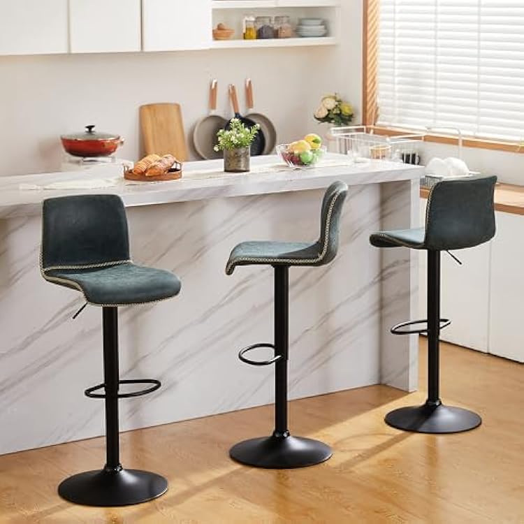 Swivel Bar Teal Leather Counter Stools Lush Bar Stool Round Flat Base
