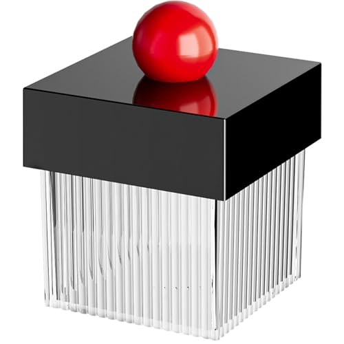 DD-life Square Acrylic Holder,Bathroom Vanity Countertop Storage Organizer,Storage Organizer Canister Jar for Cotton Swabs,Q-Tips, Make Up Pads, Cosmetics and More( Black)