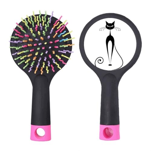 Brosse à cheveux démêlante chat noir pour votre routine du matin
