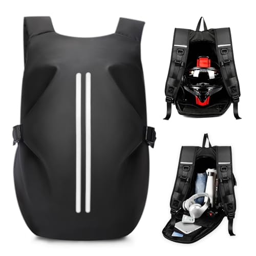 HYC00 Sacs à Dos de Moto pour Homme Femme étanche Sac à Dos pour Casque de Moto,Accessoires de Moto,Réfléchissant Sacs à dos Décontracté Sac à dos pour Casque de vélo Pour Formation Voyage,Noir Petit
