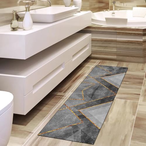 Alfombra lavable para pasillo antideslizante gris de 70 x 300 cm con máxima adherencia 4