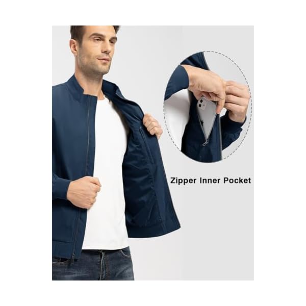 TBMPOY Men's Lightweight Jackets Casual Windbreaker Stylish Light Fall Spring Golf Work Dress Business