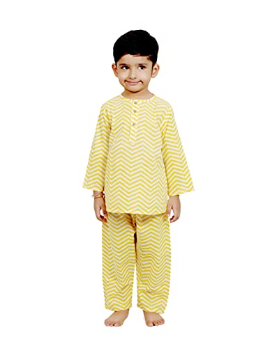 Image of Cotton Unisex Printed Night Suit Dress Set Combo Pack for Girls Boys