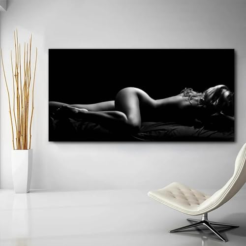 Affiches d'art nues pour décoration de salon moderne tableau noir et blanc de chambre 40x80 cm